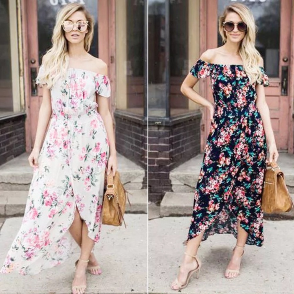 🎉SALE 🎉Boho Floral Print Beach Dress - Picture 1 of 8